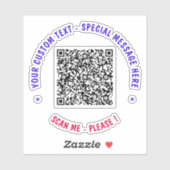 QR-code Sticker Scaninformatie en tekst - Uw kleur (Vel)