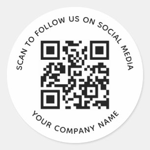 QR-code Stickers voor Sociale Media Scan om ons te