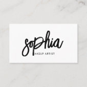 QR Code Stijlvol Script Girly Minimaal Wit Visitekaartje (Voorkant)