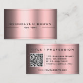 QR Code Stijlvolle Donkerrode Kleurengradiënt Clas Visitekaartje (Voorkant / Achterkant)