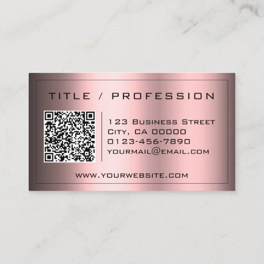 QR Code Stijlvolle Donkerrode Kleurengradiënt Clas Visitekaartje (Achterkant)