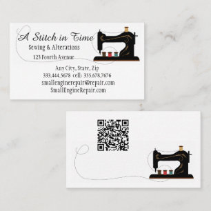 QR Code Stitch in Time Naaiwerk Wijzigingen Repara Visitekaartje