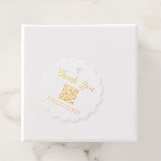 *~* QR code streepjescode - de zaken danken u goud Bedankjes Labels (Met doos)