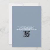QR-code Stusty Blue Typography Wedding Kaart (Achterkant)