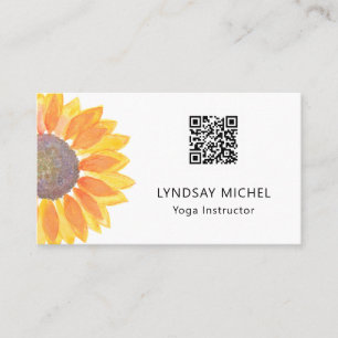QR-code Sunflower Yoga Instructor Visitekaartje