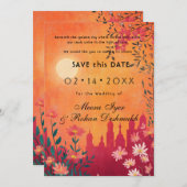 QR code Sunset Serenade bruiloft Save The Date (Voorkant / Achterkant)