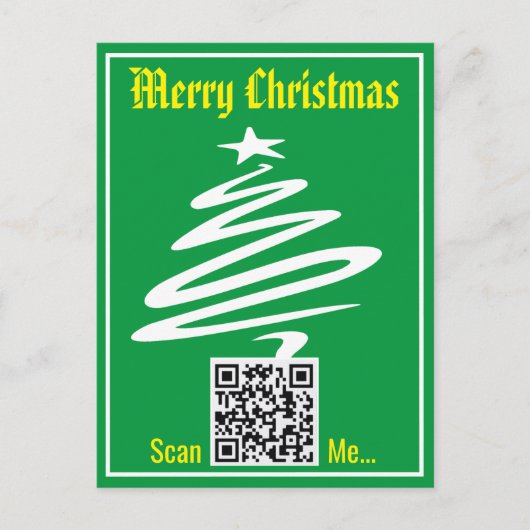 QR Code sur une carte postale de Noël (Devant)