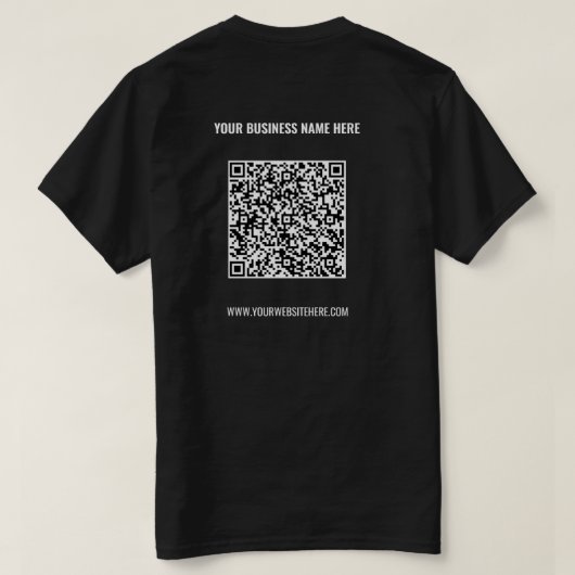 QR-code T-Shirt aangepaste tekst - Promotiebedrijf (Design achterkant)