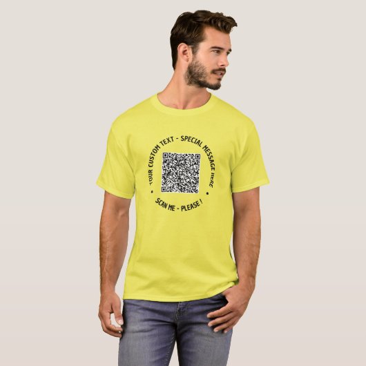 QR-code T-Shirt aangepaste tekst Uw speciale cadea (Voorkant volledig)