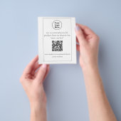 QR-code tafelblad display Flyer (Hand)