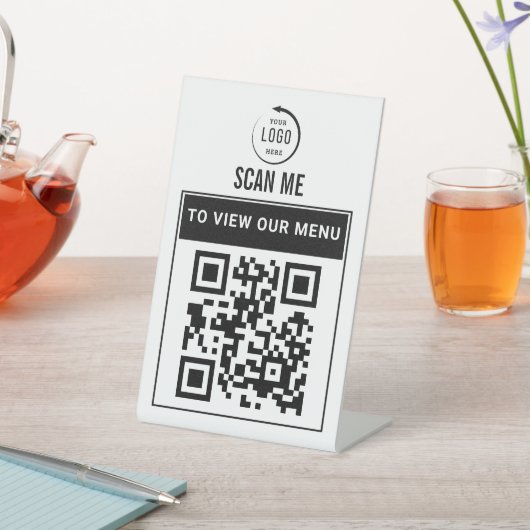 QR-code tafelkaart | Digitale menubordhouder Reclamebord Met Voetstuk (Insitu)