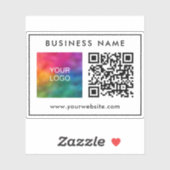 QR Code Tekst Business Logo Eenvoudige Aangepaste  Sticker (Vel)
