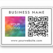 QR Code Tekst Business Logo Eenvoudige Aangepaste  Sticker (Voorkant)
