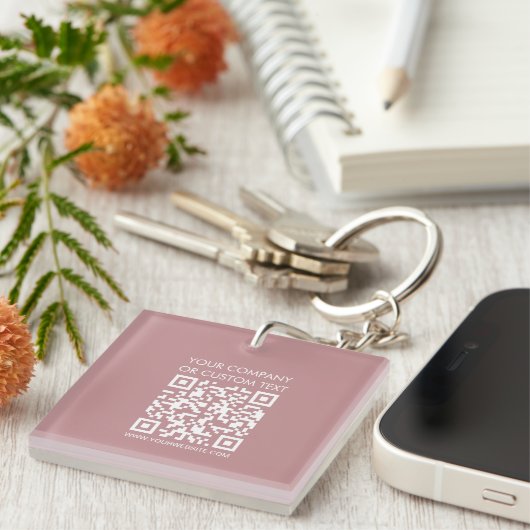 QR Code Tekst Modern Minimalistisch Acryl Sleutelhanger (Voorkant Rechts)