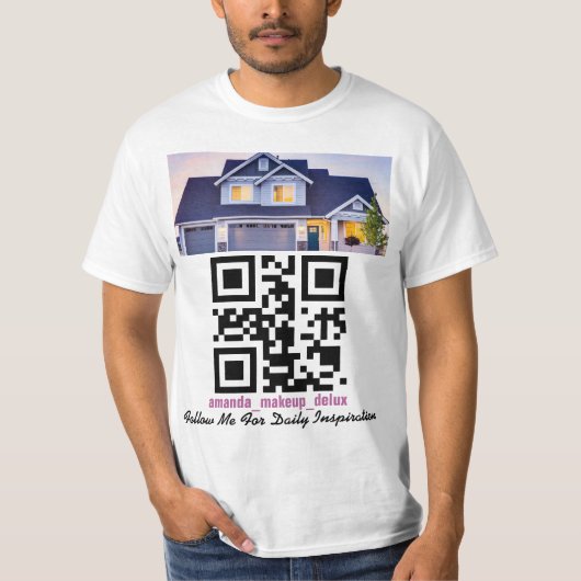 QR-code, tekstfoto of logo T-shirt (Voorkant)