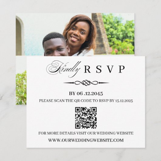  QR Code Template Celtic Knot Wedding RSVP Card (Devant / Derrière)