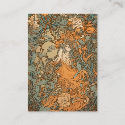 QR code Terracotta Bloemenkunst Nouveau Bruiloft Informatiekaartje (Achterkant)