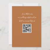 QR Code Terracotta Calligraphy Wedding Invitation Kaart (Achterkant)