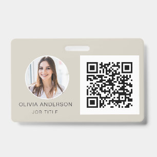 QR Code Terracotta Foto Visitekaartje Badge