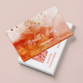 QR Code Terracotta Gold Waterverf Achtergrond Visitekaartje