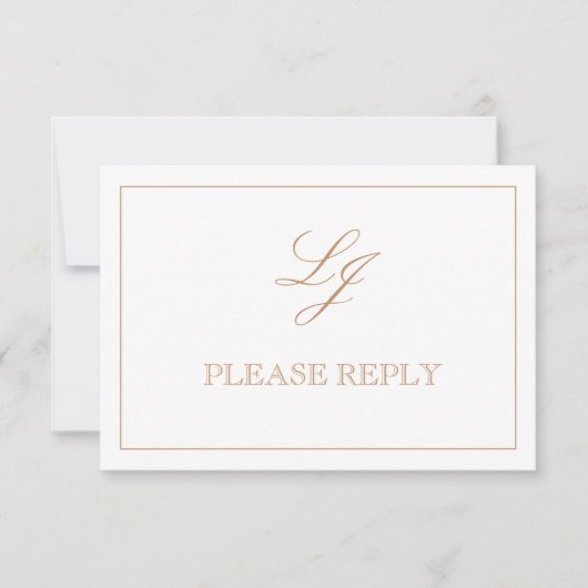 QR Code Terracotta Script Monogramme Mariage RSVP (Devant)