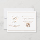 QR Code Terracotta Script Monogramme Mariage RSVP (Dos)
