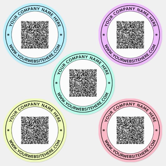 QR Code Texte et Couleurs Étiquettes Société promo (Groupe)