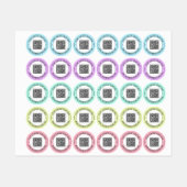 QR Code Texte et Couleurs Étiquettes Société promo (Feuille)