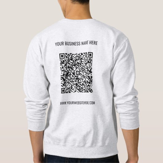 QR Code Texte Info Sweatshirt Société promotionnel (Dos)