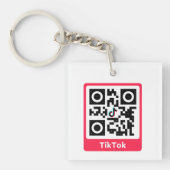 QR-code Tik Tok Social Media Sleutelhanger (Voorkant)