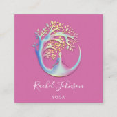 QR Code titel Yoga Classes School Instructor Logo Vierkante Visitekaartje (Voorkant)