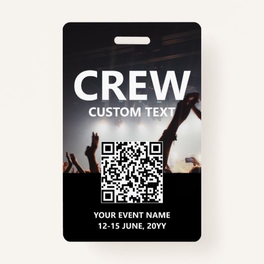 Qr-code - Toegangspasje voor aangepaste gebeurteni Badge (Voorkant)