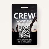 Qr-code - Toegangspasje voor aangepaste gebeurteni Badge (Achterkant)
