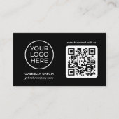 QR-code toevoegen Zwart Logo-Visitekaartje Visitekaartje (Voorkant)