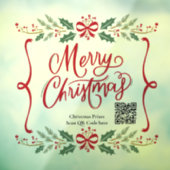 Qr code Trendy Holiday Merry Kerstmis Wreate Raamsticker (Vel 3)