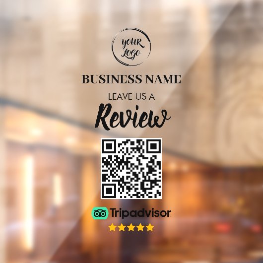 QR Code TripAdvisor Reviewen Business Review Raamsticker (Vel 2)