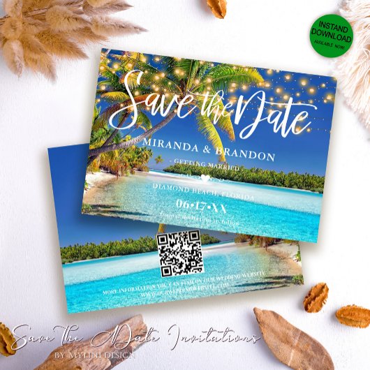 QR Code Tropical Palm Beach Enregistrer la carte D