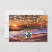 QR Code - Tropical Sunset Beach Save the Date Kaar Kaart (Achterkant)