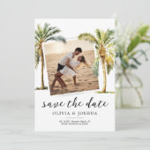 QR Code Tropisch Strand Save The Date (Staand voorkant)