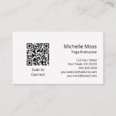 QR-code Tropisch strand Yoga Instructor Visitekaartje (Achterkant)