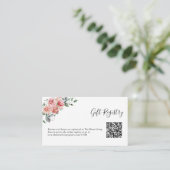 QR Code Trouwcadeau Registry Blush Pink Rose Informatiekaartje (Staand voorkant)