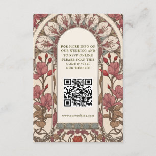 QR-code Trouwwebsite Info Art Nouveau Informatiekaartje