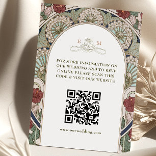 QR-code Trouwwebsite Info Art Nouveau Informatiekaartje