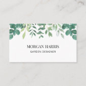 QR Code Tuinontwerper Waterverf Groen Visitekaartje (Voorkant)