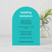 QR-code turquoise alles in één huwelijksuitnodigin Kaart (Staand voorkant)