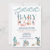 QR Code Tweelingen Onder de Zee Oh Baby Baby Showe Kaart (Voorkant)