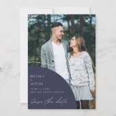QR Code Two Photo Modern Wedding  Save The Date (Voorkant)
