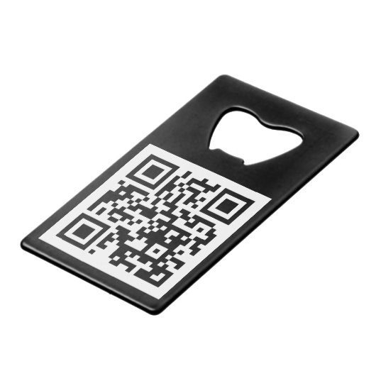 QR-code Uitsluitend roestvrijstalen flesopening Kredietkaart Flessenopener (Voorkant Gekanteld)