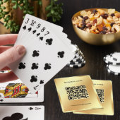 QR Code Upload Business Logo Glamour Gold Pokerkaarten (Insitu)