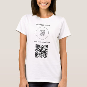 QR code Upload je Logo Sjabloon Dames Wit T-shirt